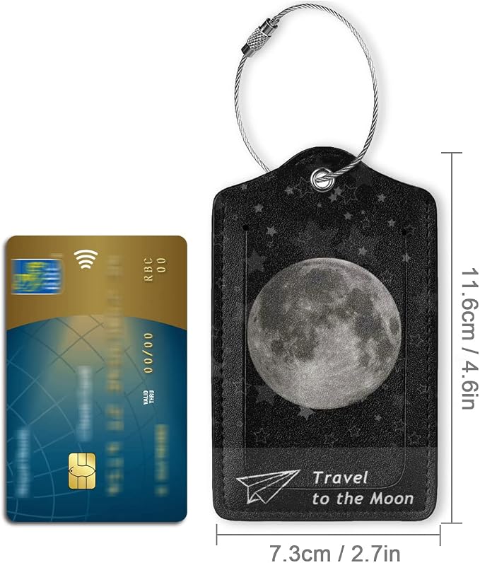 2 Pack Luggage Tag for Suitcase, Cute Unique Leather Suitcase Tags Identifiers - Image 3