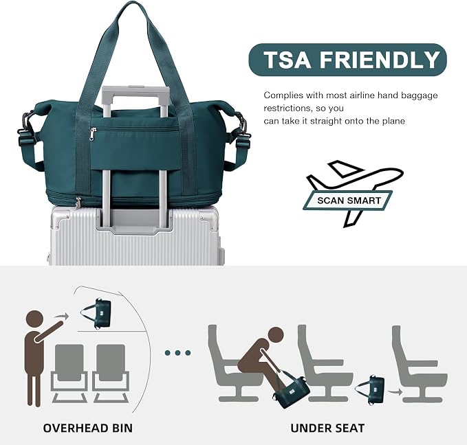 Travel Duffel Bag, Sports Tote Gym Bag, Shoulder Weekender Overnight Bag - Image 5
