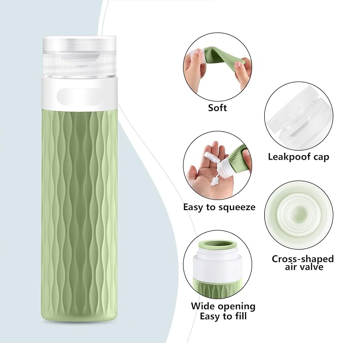 Travel Bottles for Toiletries, TSA Approved 3.4oz Travel Size Containers - Image 3