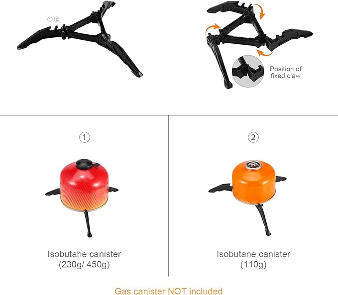 Odoland Camping Cookware Stove Carabiner Canister Stand Tripod and Stainless - Image 6
