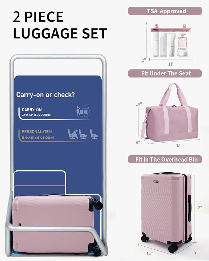 ECOHUB Hardside Expandable Carry On Luggage, Lightweight Small Hardshell Travel - Image 7