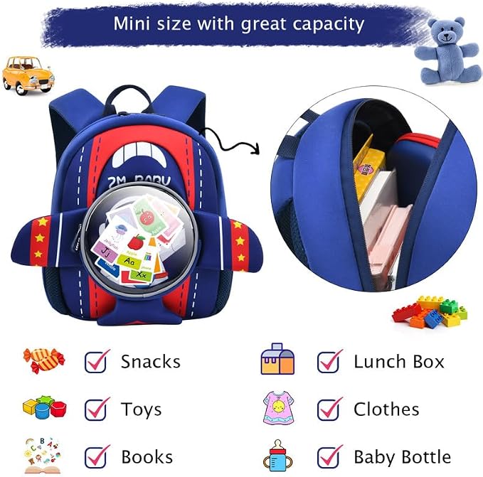 Padgene Toddler Backpacks Kids Preschool Backpack Waterproof Neoprene Animal - Image 5
