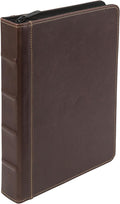 Samsill Vintage Leather Mini 3 Ring Zipper Binder, 1 Inch Round Ring Capacity by Samsill