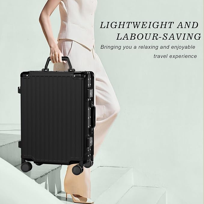 AnyZip Luggage PC+ABS Aluminum Frame Zipperless Checked Luggage Hard Shell - Image 4