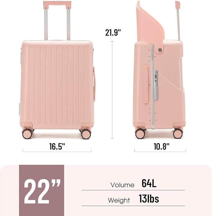 22 Inch Hardside Checked Luggage - 40L Spinner Suitcase W/TSA Lock - Image 7
