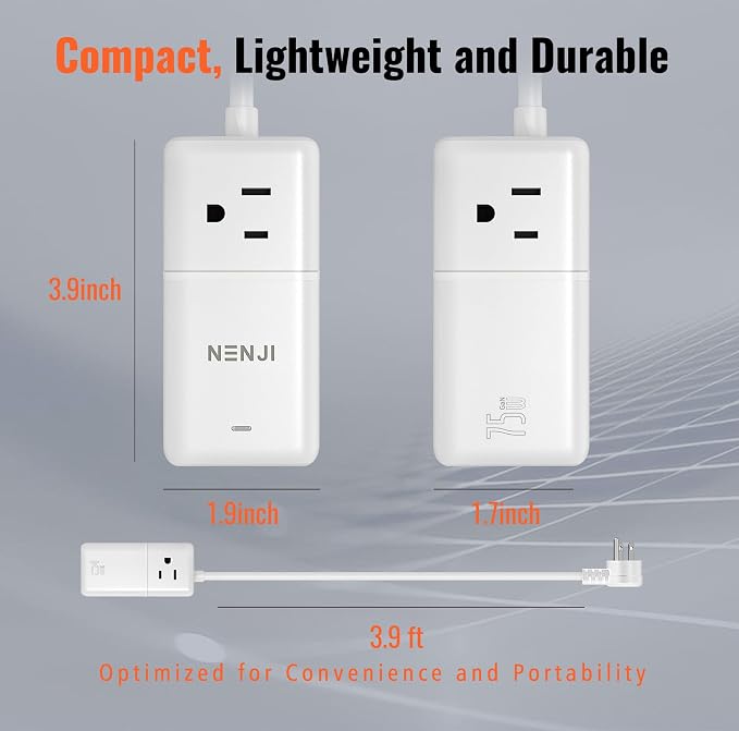 NENJI 75W GaN USB-C Super Fast Charging Station, 8-in-1 Power Strip - Image 5