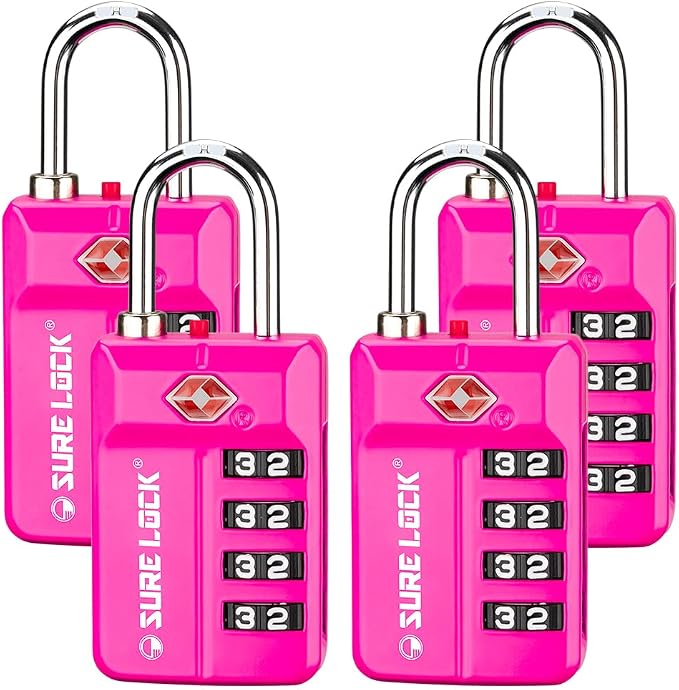 SURE LOCK TSA-Approved 4-Digit Resettable Combination Lock by LOCKDEPOT