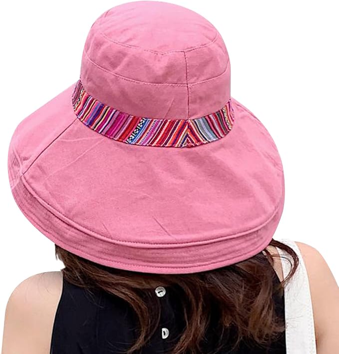 Women Wide Brim Sun Hats Metal Wired Edge Summer UV Protection Beach Fishing Hat - Image 2