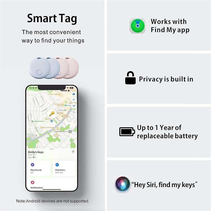 Reyke Air Tracker 4 Pack, Smart Tag Luggage Finder, Works - Image 7