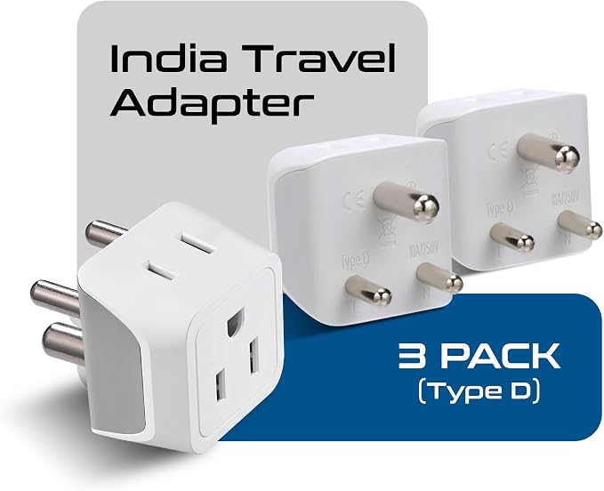 Ceptics US to India Plug Adapter works in Nepal, India Power Adapter, Dual USA - Image 2