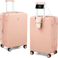 24 Inch Check in Luggage with Spinner Wheels, Hard Shell Suitcases Travel by HanTrip