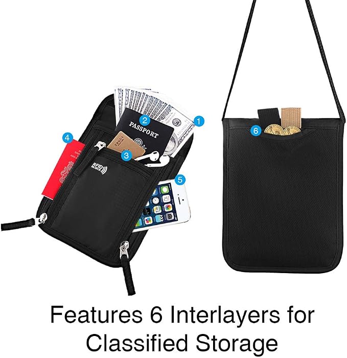 Travel Pouch Neck Wallet Family Passport Holder Organizer Case - Image 3