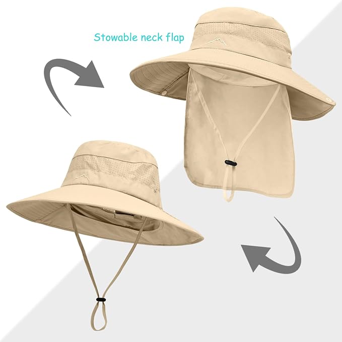Sun Hats for Men Women, UPF50+ Protection Safari Hat, Wide Brim Fishing Hat - Image 2