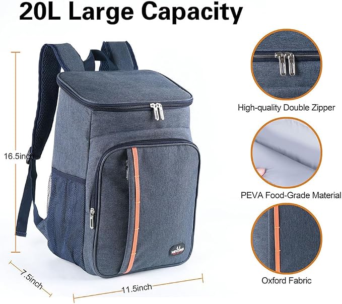 CODOBON Cooler Backpack 20L Insulated Backpack Coolers Lightweight Leak-Proof - Image 2