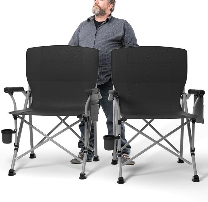 Oversized Camping Chair for Adults Heavy Duty, Heavy Duty Lawn Chair by Unknown