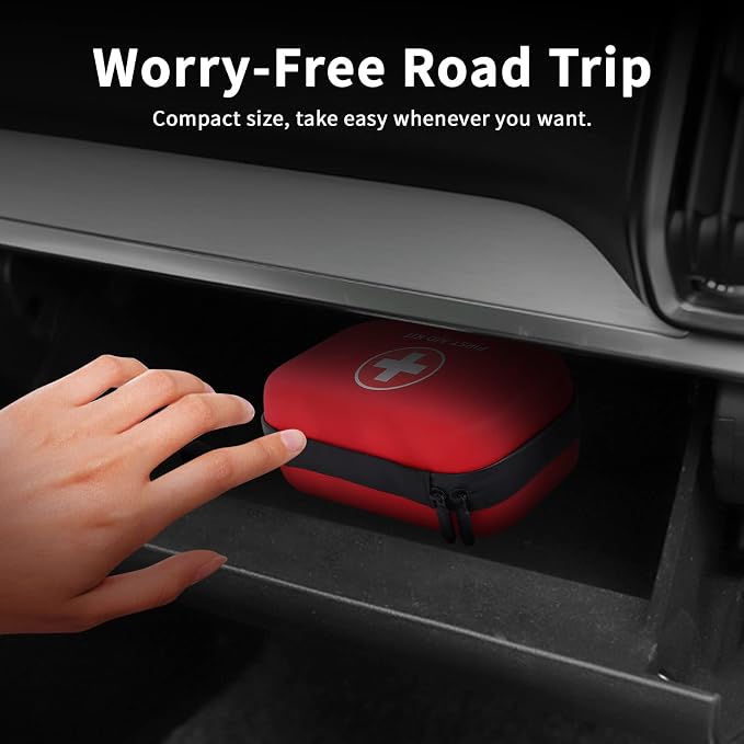 First-Aid-Kit-for-Car-Home-Travel-Camping-Businesses, Compact Waterproof Hard - Image 3