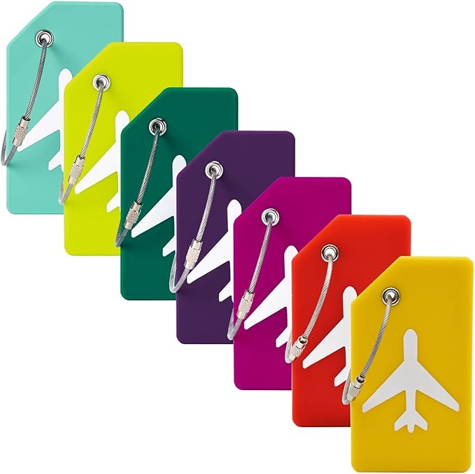 7 Pack Silicone Luggage Tag Travel Suitcase Tags by MODENGKONGJIAN