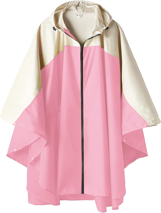 SaphiRose Unisex Rain Poncho Hooded Waterproof Raincoat by SaphiRose