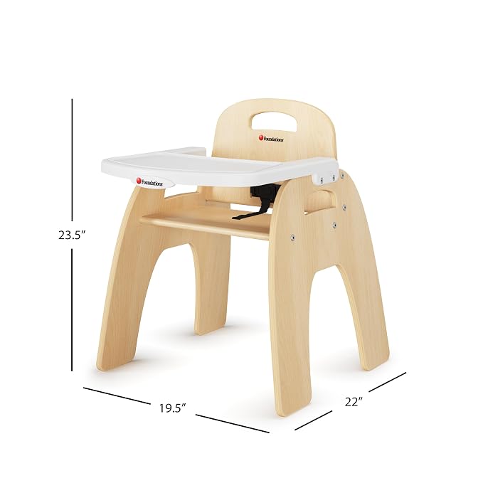Foundations Easy Serve 13" Wood Feeding Chair - Image 2