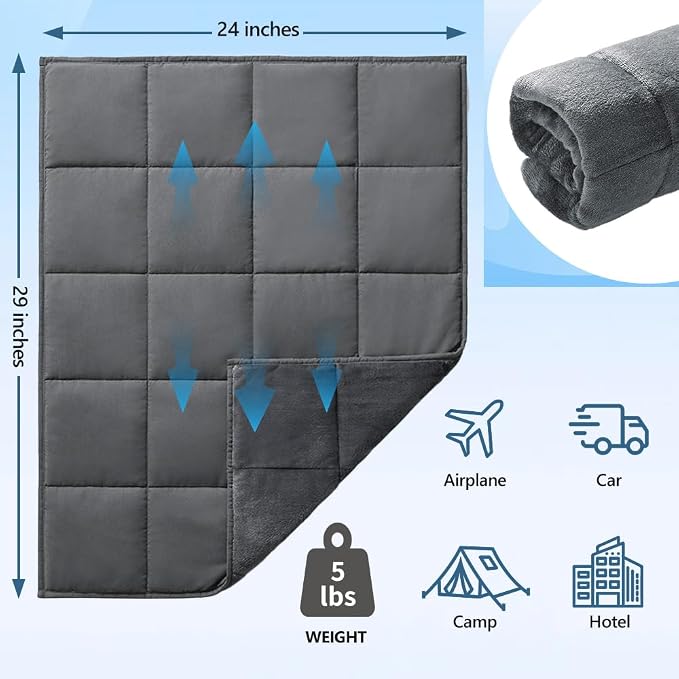 L'AGRATY Weighted Lap Blanket 7lb: Small Weighted Blankets - Image 4