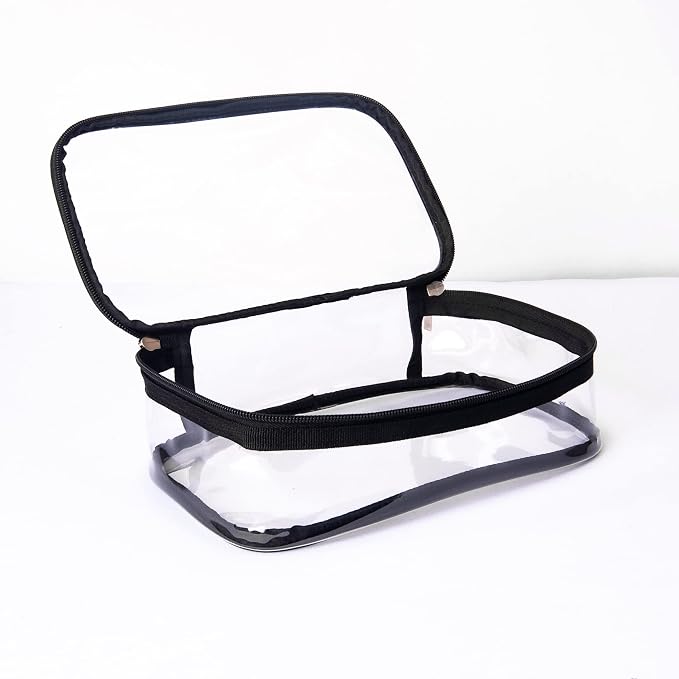 Portable Zippered Transparent Vinyl Travel Cosmetic Bag Clear PVC Makeup Kits - Image 2