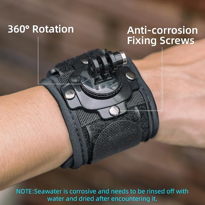 SUREWO Wrist Strap Mount with Quick Release Adapter Compatible with GoPro Hero - Image 4