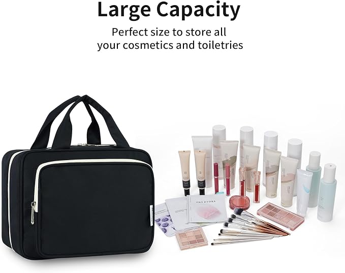 Travel Toiletry Bag for Women Large Hanging Makeup Bag Organizer Toiletries Bag - Image 7
