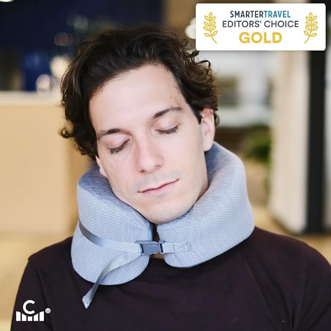 C CUSHION LAB Extra Support Travel Pillow, Award-Winning Patented Ergonomic - Image 2