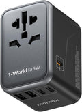 MOMAX Universal Travel Adapter, PD 35W Fast International Power Adapter by MOMAX