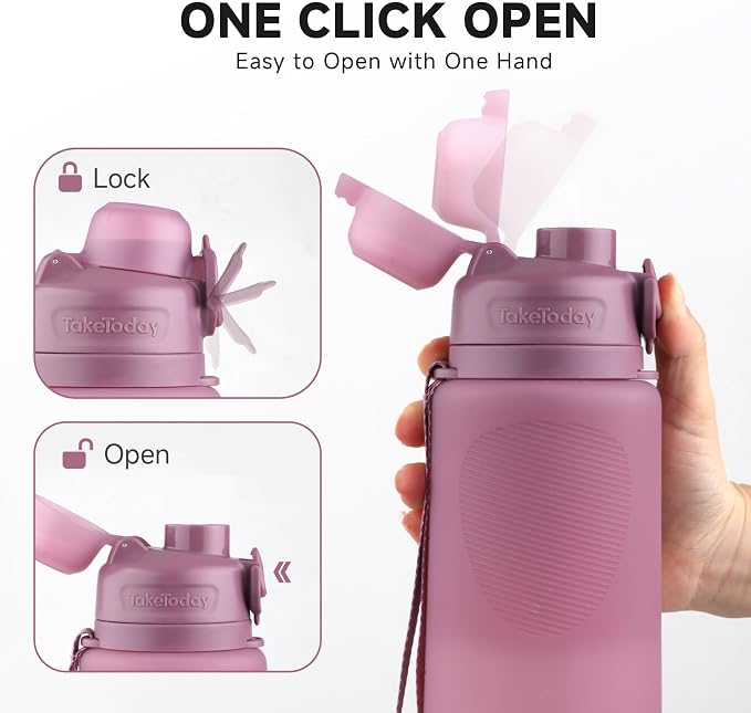 TakeToday Collapsible Water Bottles 32oz, Foldable Travel Water Bottle - Image 6
