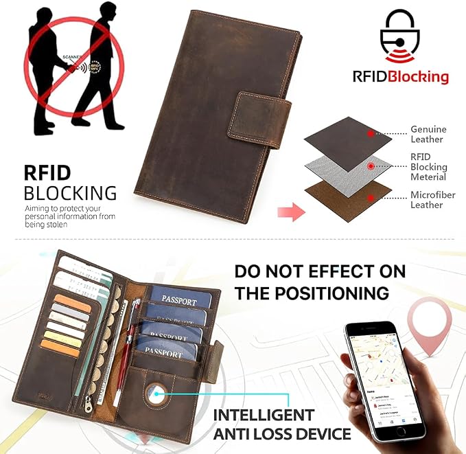 CONTACTS Full Grain Leather Family Passport Holder - Image 2