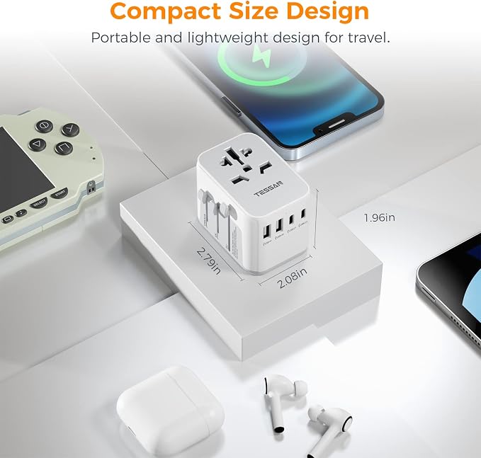 TESSAN Universal Travel Adapter 21W, International Plug Adaptor - Image 5
