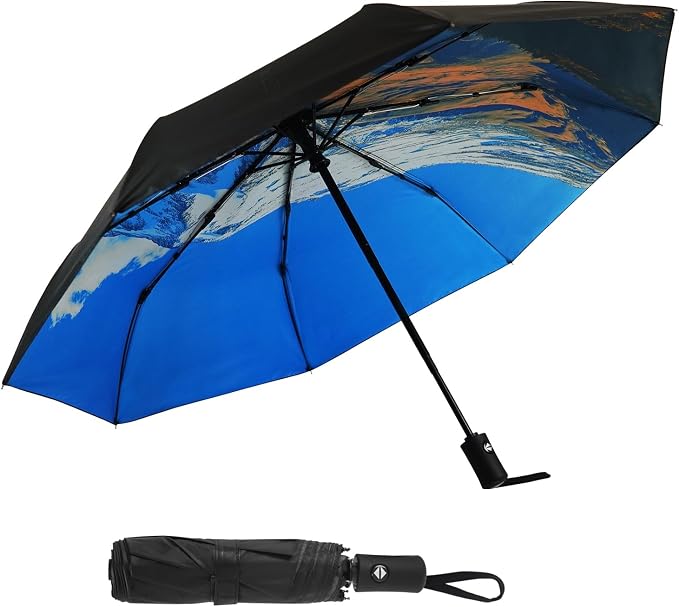 SY COMPACT Travel Umbrella Windproof Automatic Umbrellas Small Compact UV Sun by SYCOMPACT