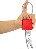 Adjustable Cable Padlock with 3 Keys | 1.15ft L x 1/6in D Aluminum Steel Cable by BOZZYS