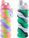 Collapsible Water Bottle for Adults, Reusable Silicone Foldable Water Bottles by MAKERSLAND