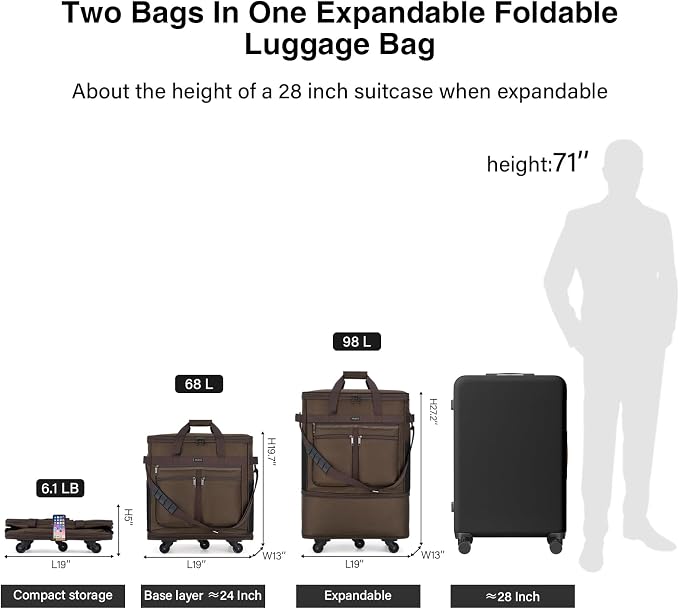 MILADA Expandable Luggage Bags for Travel Foldable Suitcase - Image 2