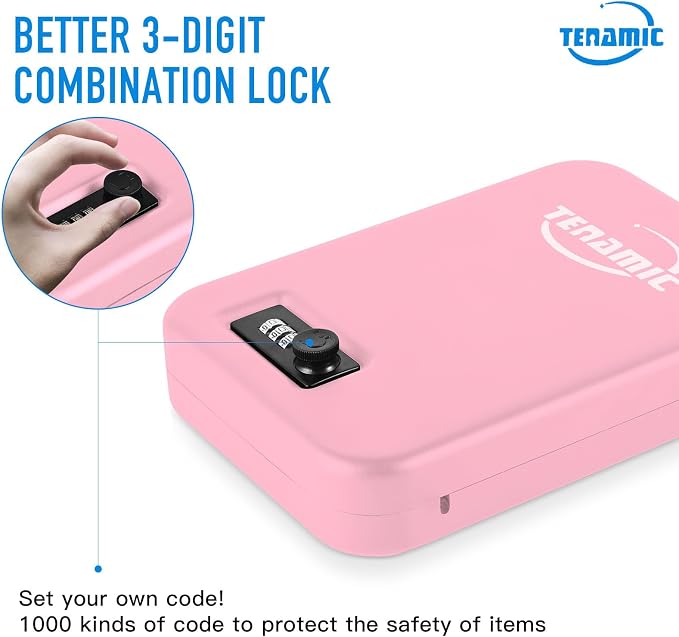 TENAMIC Pistol Safe, Portable Travel Gun Safe, Solid Steel Handgun Lock Box - Image 4