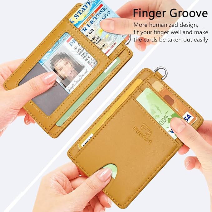 FurArt Slim Minimalist Wallet, Front Pocket Wallets, RFID Blocking, Credit Card - Image 3