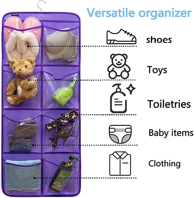 Dual-Sided Hanging Closet Organizer - Image 3