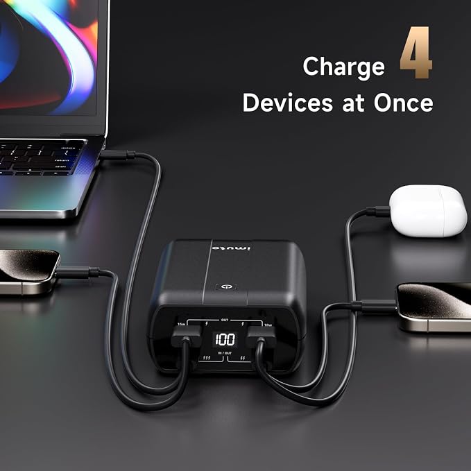 imuto 100W Power Bank, 26800mAh High Capacity 4-Output Laptop Portable Charger - Image 5