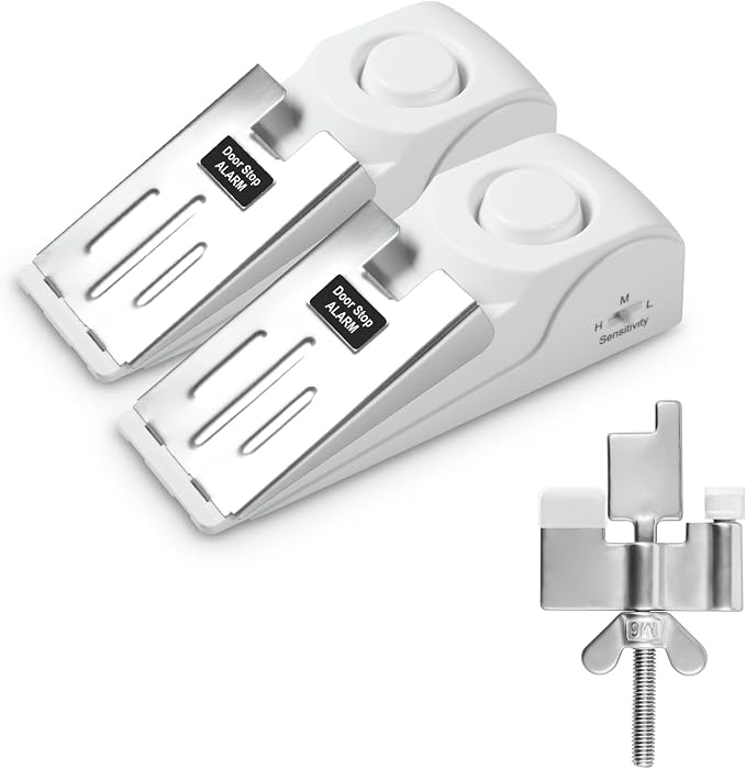 Door Stop Alarm and Adjustable Portable Door Lock Provide Double Security by DouevoTotalHomeSecurity
