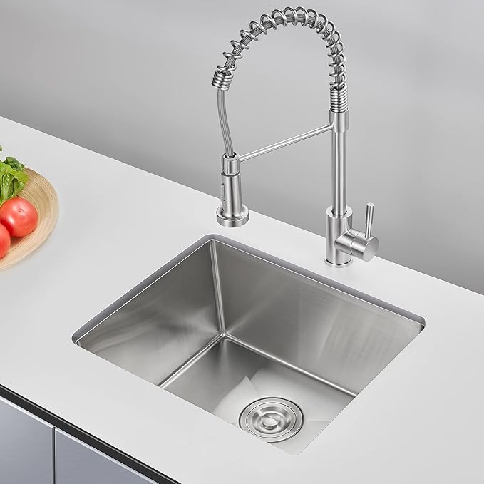 24 inch Undermount Kitchen Sink, 24 x 18 inch Single Bowl Stainless Steel - Image 2