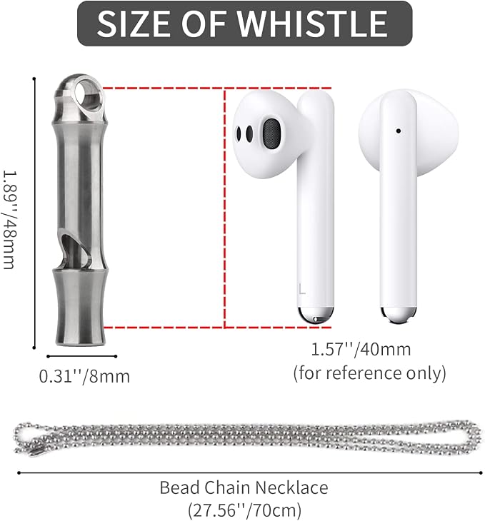 Emergency Whistle, Titanium Whistle EDC Safety Whistle - Image 2