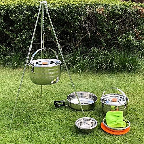 CAMPINGMOON Camping Cookware Set Stainless Steel Outdoor Nesting Cooking Mess - Image 5