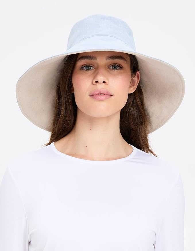 Solbari Women’s Ultra-Wide Cotton Linen Sun Hat UPF 50+, Adjustable - Image 8