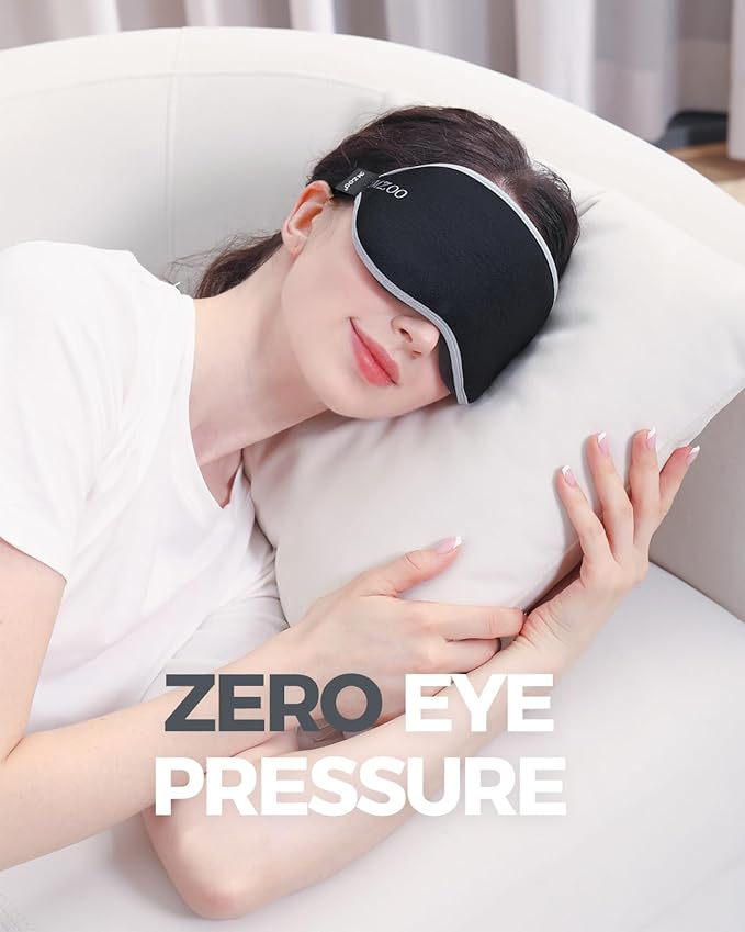 MZOO Luxury Sleep Mask for Back, Side Sleeper, Complete Light Blocking Sleeping - Image 4
