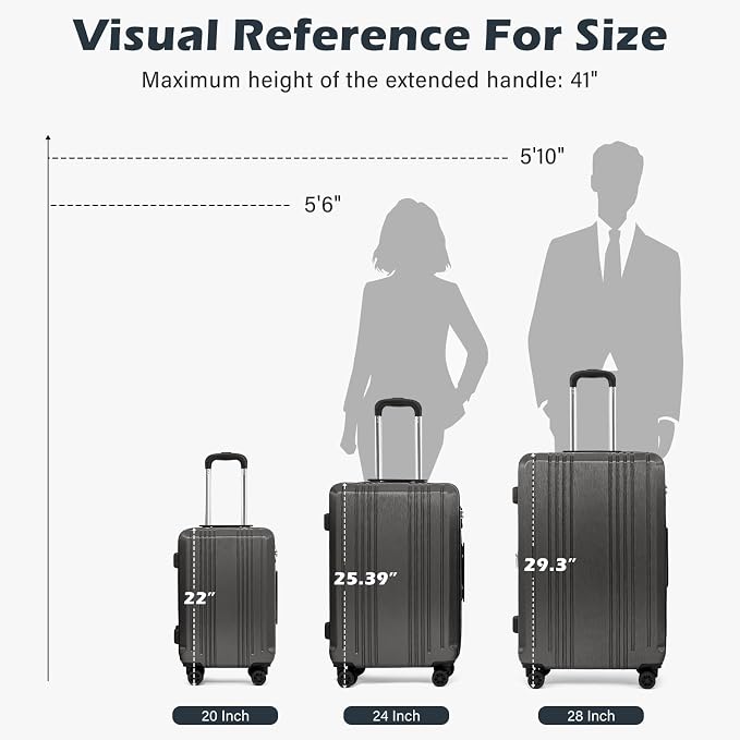 Coolife Luggage PC+ABS Hardshell Suitcase - Image 8