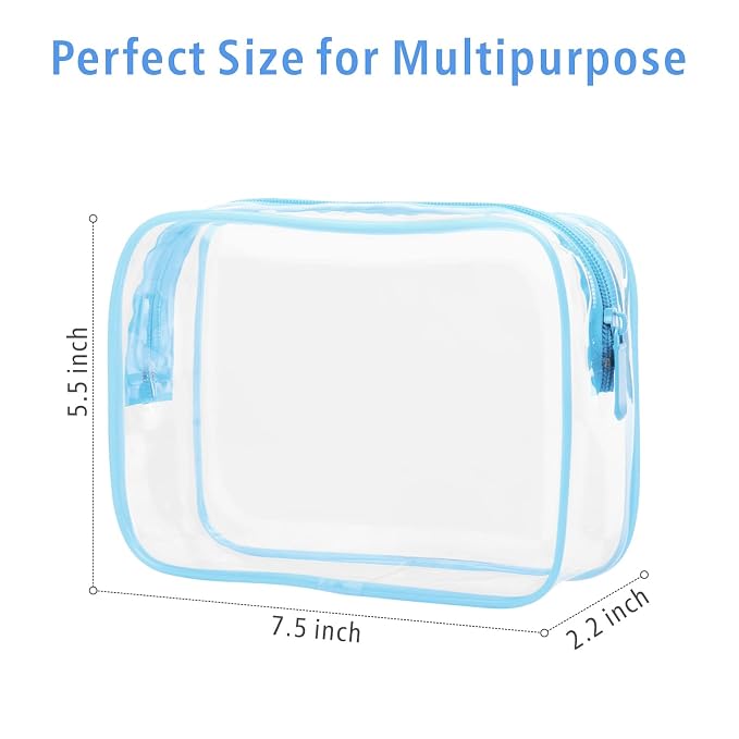 PACKISM 3 Pack TSA Approved Clear Toiletry Bags, Quart Size, Travel Makeup - Image 2