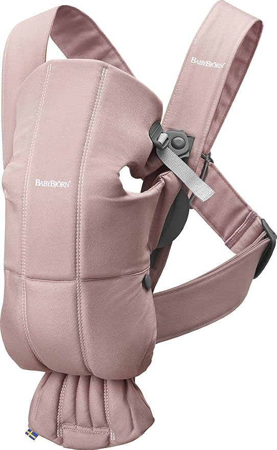 BabyBjörn Baby Carrier Mini, Dusty Pink Newborn Carrier, Easy-to-Use by BabyBj%C3%B6rn