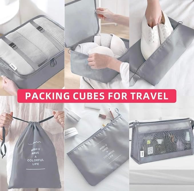 9 Set Packing Cubes for Suitcases, Aydicon Travel Luggage Packing Organizers - Image 7
